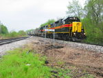 Rover crew is pulling mty hoppers out of the west end of Atlantic siding; at left is the old Audubon branch.