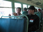 Mark Amfahr shares a dispaching story with Dave Auestad on the way to Atlantic.  Mark also gave an excellent program the night before, about dispaching in the Iowa region; unfortunately my photo of his program didn't turn out well.