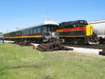 Backing the train up to the depot.  710 was parked on the siding when we got there, properly oriented to take us back east.