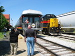 Photo op on the Hawkeye at Atlantic, while the crew runs 710 around to the east end of the train.