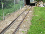 He used old 80lb. branchline rail for the straight runs.