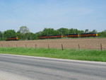 Swapping units around at the west end of N. Star siding, May 21, 2007.