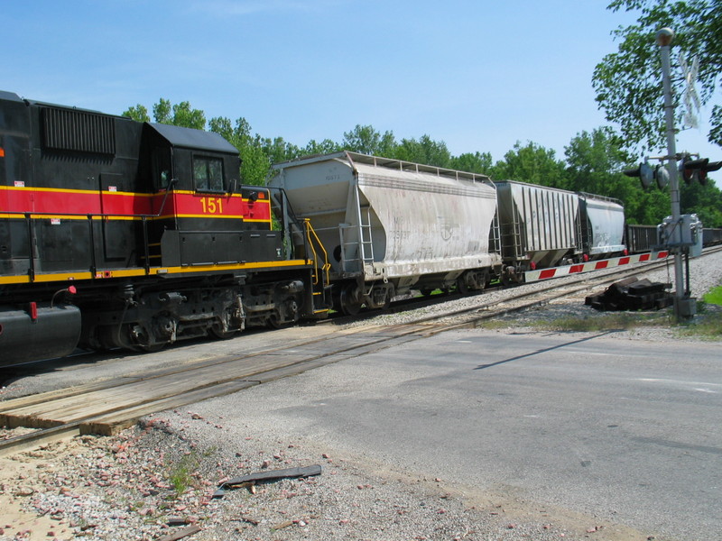 Cement empties on the head end of the westbound.