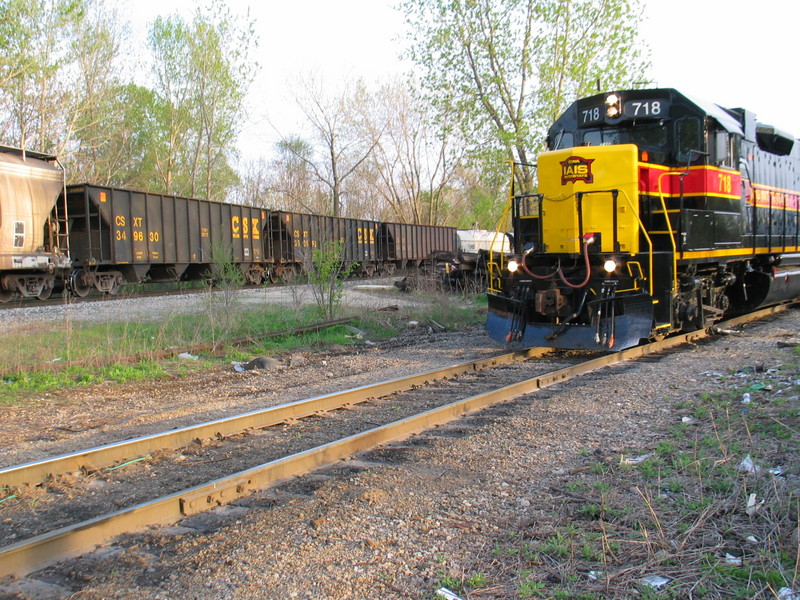 Evans yard lead.  The crew has left the cars for Chessie off the inbound east train over on the interchange track while they switch.