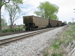EB is setting out at N. Star.  Iowa City yard was full so they brought the coal cars out here; the local crew will take them back for Crandic delivery tonight.