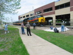 Approaching the stop at the Moline bus station.