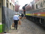 Lunch for the return trip is hauled aboard.