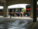 Getting ready to board after the meeting.