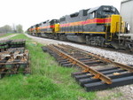 East train is backing out the west end of N. Star siding, May 1, 2008.