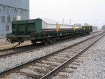 Interesting flatcar load of rails (TVRR 202) on the CENPECO track in Walcott, Oct. 31, 2005.