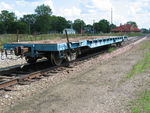 The flatcar when it still had LCOX marks, at West Lib. Sept. 9, 2006.