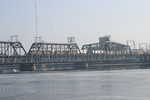 The easternmost part of the main bridge over the Mississippi, showing the swing span over the locks