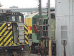 Conductor's side of IAIS 303 after cab side repaint. Council Bluffs, IA, 6/12/2002