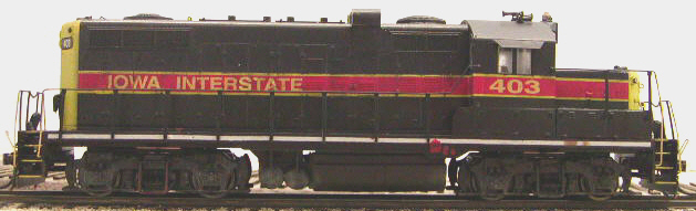 Engineer's side view of IAIS 403 showing non-standard font used on this unit as well as IAIS GP10 402. Lettering is from Oddballs Decals IAIS diesel set.