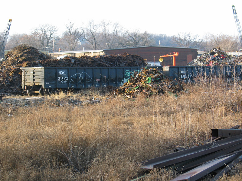 Moline roundhouse from the north.  Jan. 7, 2005.