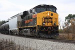 The eastbound ethanol train from Menlo headed east at Victor, IA, with IAIS 506 in the lead