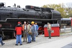 RRDC Chairman Henry Posner III (in the safety vest and his trademark bowtie) with his steam engines