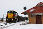 Passing the West Liberty depot in really lousy light