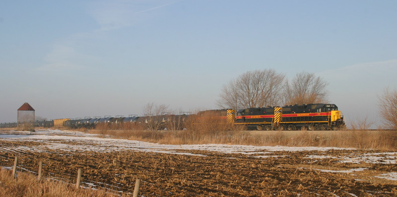 IAIS  717 with some sort of extra at the east end of Walcott, IA