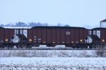First train of the trip is this load in the Walcott siding on 22 Dec 2010.  Never seen these CN cars on IAIS before.