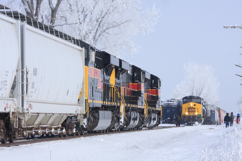 CBBI - led by 506, 503, and 505 - sits and awaits the arrival of  509 west at North Star