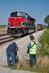 "Tracks Ahead" film crew.   South Amana, IA.