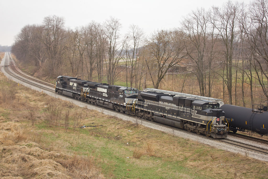 NS 1066 (New York Central)  SISW crew pulling PESI power into Silvis Yard.  April 7, 2015