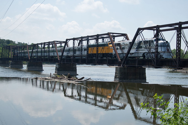 The NZ crosses the original CB&Q bridge over the Rock River at Rockford, IL.