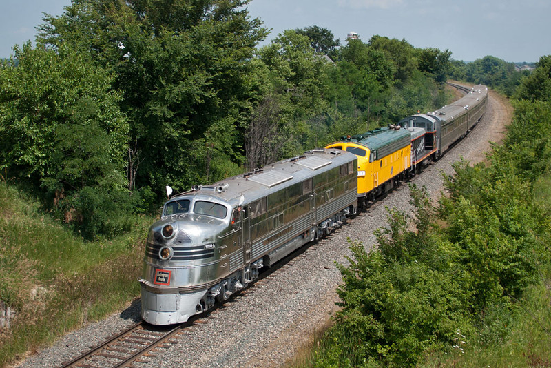 The Nebraska Zephyr hits the high iron and heads west out of Davis Junction, IL.