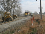 Westbound turn pulls through the Wilton pocket and N. Star siding to go around the rail gang.