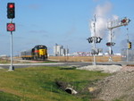 At the new intersection east of the ethanol plant.