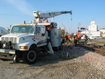 Lifting the puller off the rail.