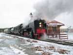 Our interesting little train is ready to depart the Bluffs.