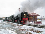 Our interesting little train is ready to depart the Bluffs.