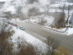 Erik and Will Rasmussen, and Tim Fullbright, among others, at the McPherson Ave. high bridge.