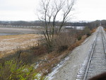 Aluminum hoppers stored on the Oakland branch.