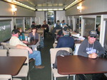 Train riders relax in the Abe.  At right is Chris Guenzler from California, who posted the photo essays that Dave pointed out.