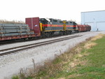 Shuffling cars at Norfolk Iron and Metal.