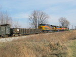 EB is parked on the main at the east end of N. Star, waiting to meet the WB, Nov. 19, 2010.