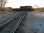 Bluffs switcher is crossing BN's Bayard and Pacific Jct. lines on their way to the UP.