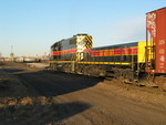 The conductor has the switches lined; pulling into UP's Pool Yard.