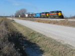 East train leaves N. Star, after setting out several gons of scrap, Nov. 29, 2007.