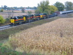 West train approaches the Wilton overpass, Oct. 15, 2008.