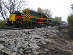 Engines are swapped and the road power tied back onto the train.