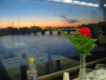 Departure was delayed slightly, so it was almost dark by the time we were on the Sylvan Slough bridge.