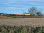 At a grade crossing southwest of Letts.