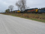 EB passes the turn at the east end of N. Star siding, Oct. 28, 2010.