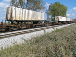 CSXUs on the "IAIS ONLY" chassis, westbound at N. Star, Oct. 5, 2007.