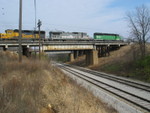 Not IAIS, but how's this for a classic power consist?  This guy flew over while the Rocket crew was switching sand cars.  Nov. 17, 2006.