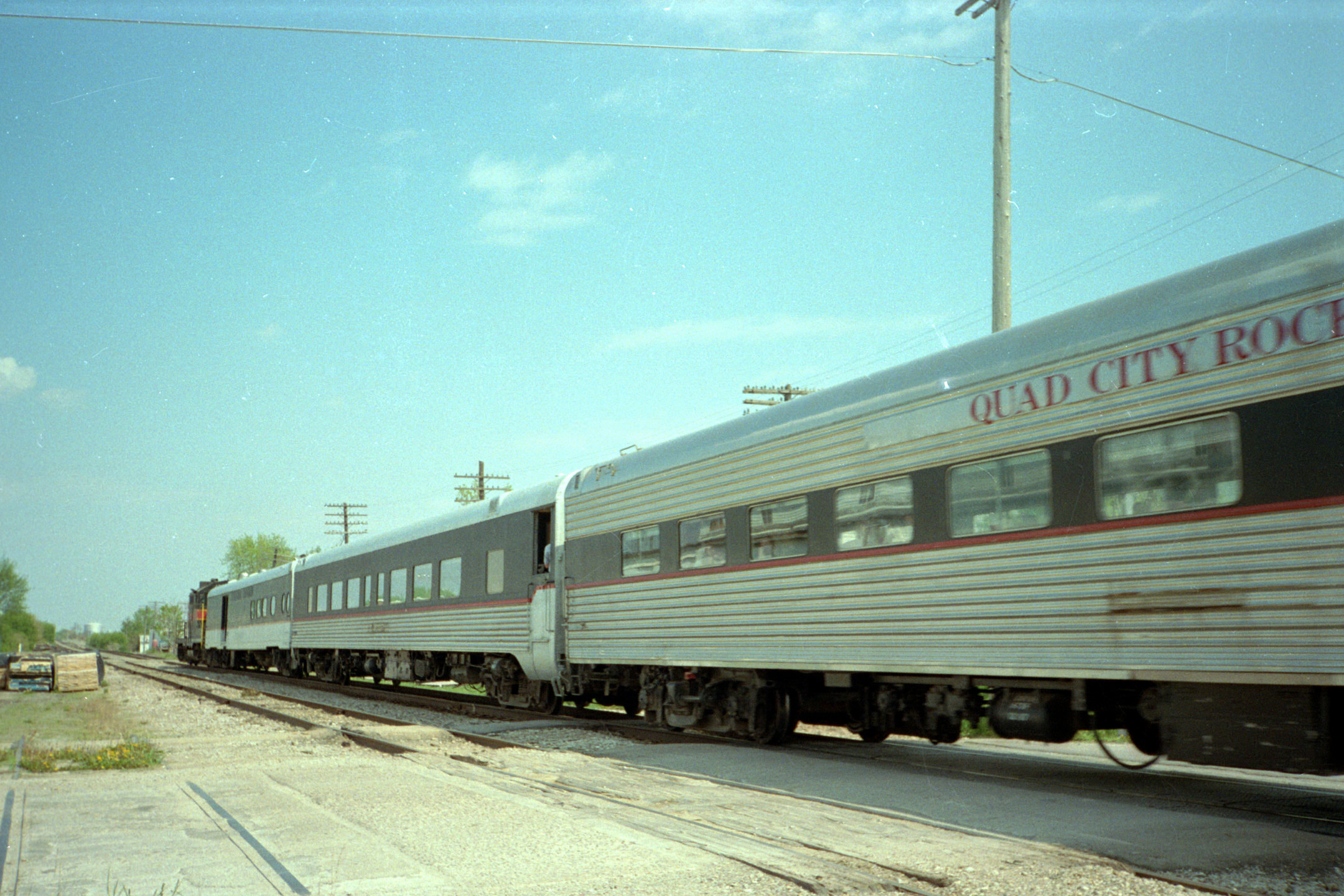 One of the Sunday runs eastbound at Walcott, IA, with 468 on the front